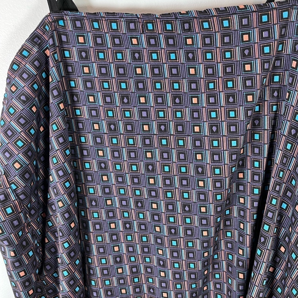 Volcom Women’s Slip Dress Front Ruffle Pockets Geometric Pattern Size Large - Picture 5 of 9